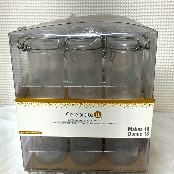 Celebrate It Glass Favor Jars with Chalk Labels - Picture 1 of 6